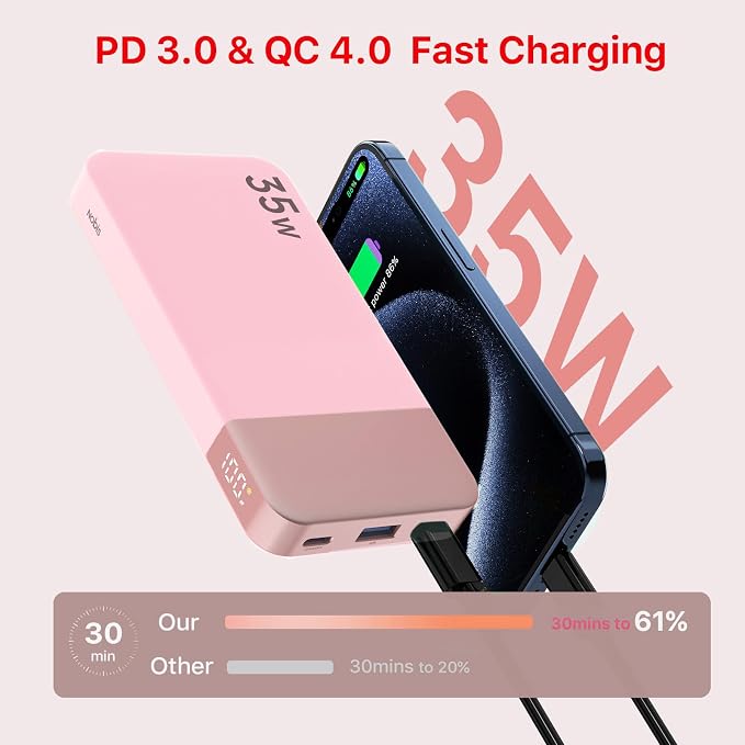 NOBIS Portable Charger, 10000mAh Power Bank Fast Charging, Battery Pack - Image 2