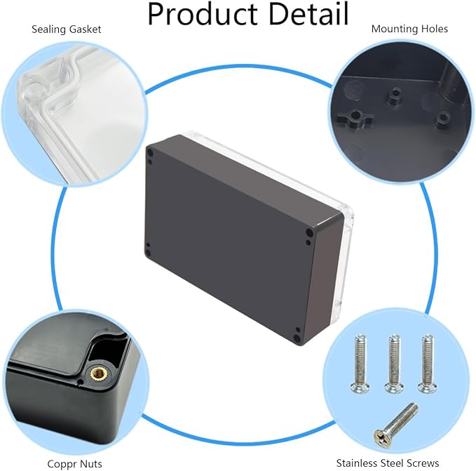 Project Box IP65 Waterproof Junction Box ABS Plastic Black Electrical Boxes DIY - Image 5
