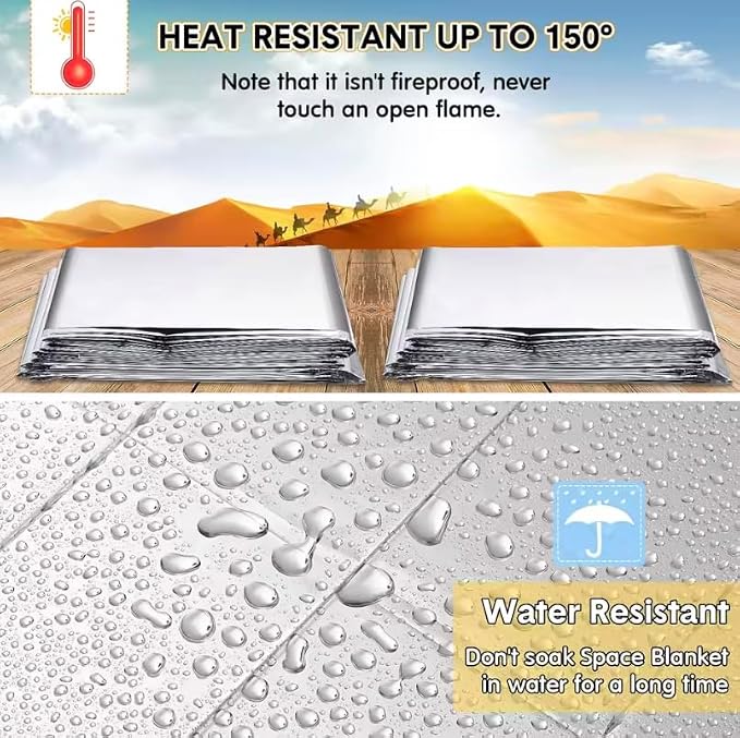 50 Pack Emergency Foil Blankets 51” x 83” – Thermal Mylar Survival Blankets - Image 5