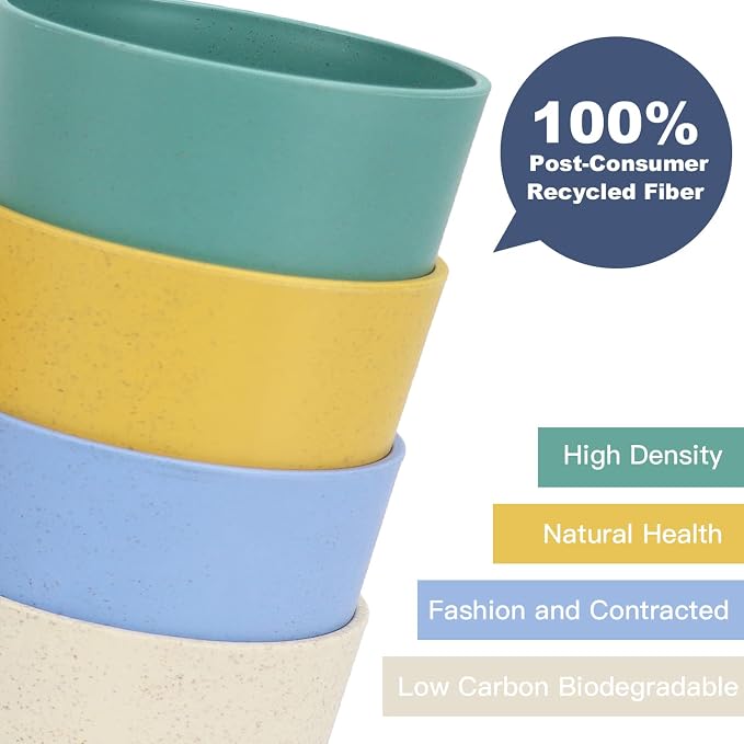 Homienly Unbreakable Plastic Cups Set Wheat Straw Cups 20 OZ Drinking Glasses - Image 4