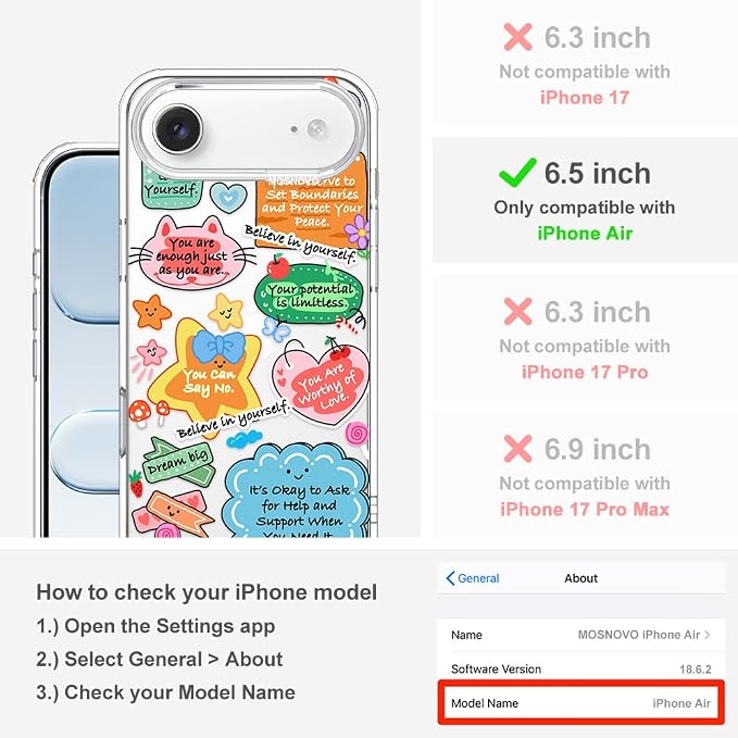 MOSNOVO for iPhone Air Case, Shockproof Military-Grade Protection 6.6ft Drop - Image 2