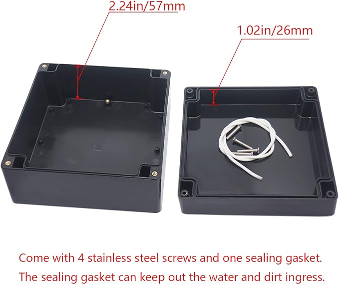 Project Box IP65 Waterproof Junction Box ABS Plastic Black Electrical Boxes DIY - Image 4