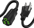 Power Extension Cord 10FT, 3 Prong Grounded Electric Extension Cable Outlet by ECJTU-US