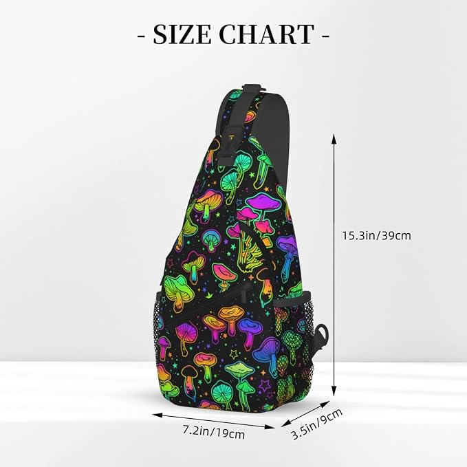 Magic Mushrooms Sling Bag For Women Men Fashion Mushroom Backpack Crossbody - Image 3