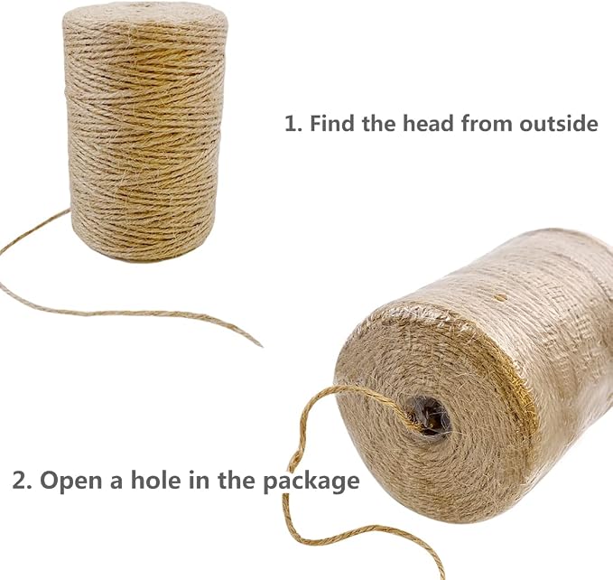 PerkHomy Natural Jute Twine 600 Feet Long Colored Twine Rope - Image 4