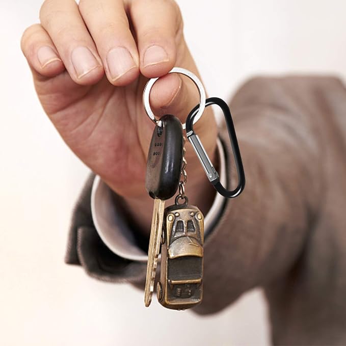 Carabiner Clips, Upins Aluminum Locking Spring Hook Keychain D Shape Heavy Duty - Image 4