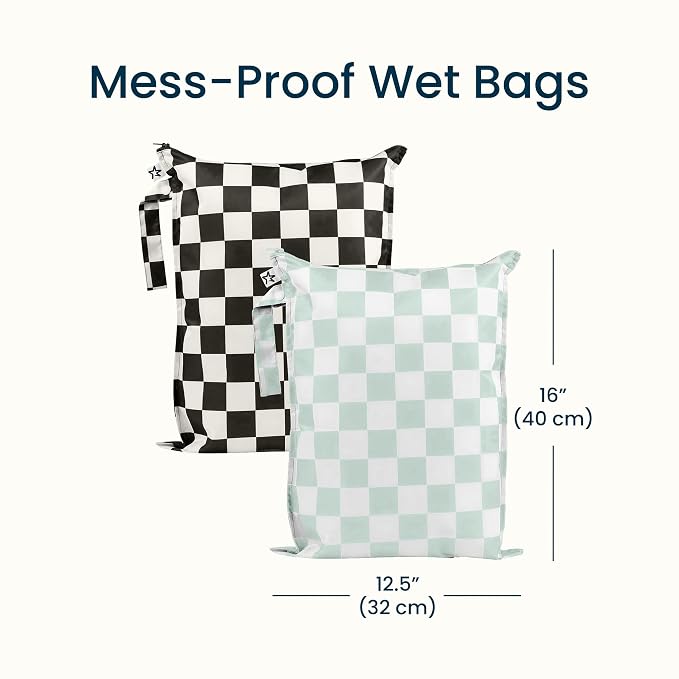Tiny Twinkle Mess Proof Wet Bags | 2-Pack Reusable Waterproof Wet Bags - Image 5
