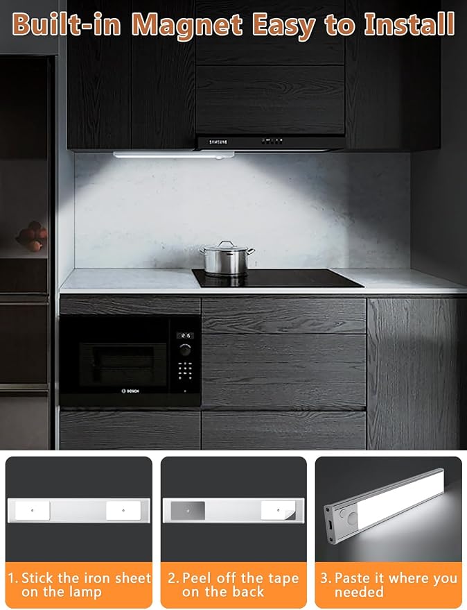Under Cabinet Motion Sensor Lighting: 14 Inch Dimmable Rechargeable Lights - Image 4