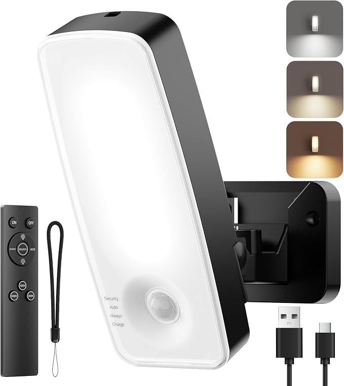 TANBABY 12000mAh Wireless Motion Sensor Outdoor Lights, Rechargeable Battery by Tanbaby