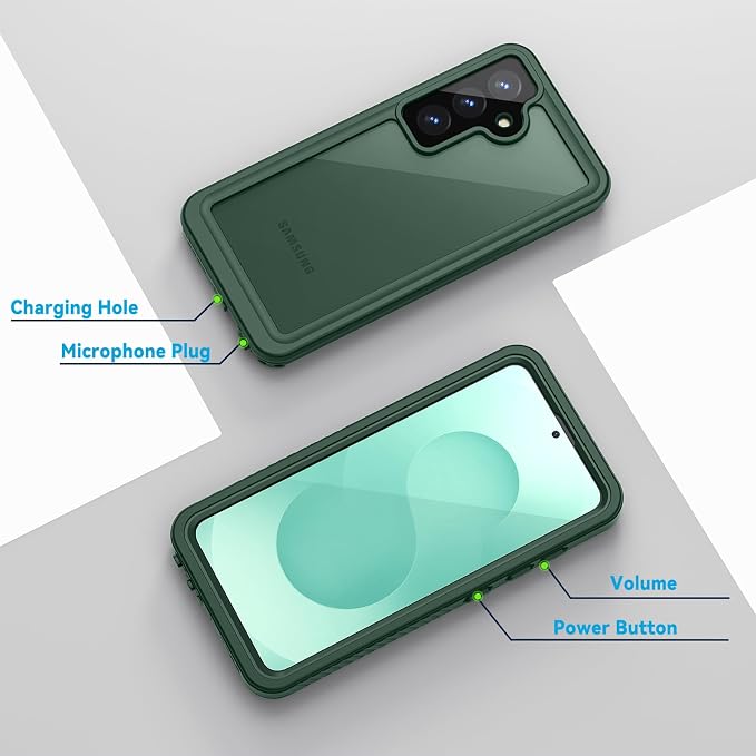 Lanhiem for Samsung Galaxy S25 Case, IP68 Waterproof Dustproof, Built-in Screen - Image 6