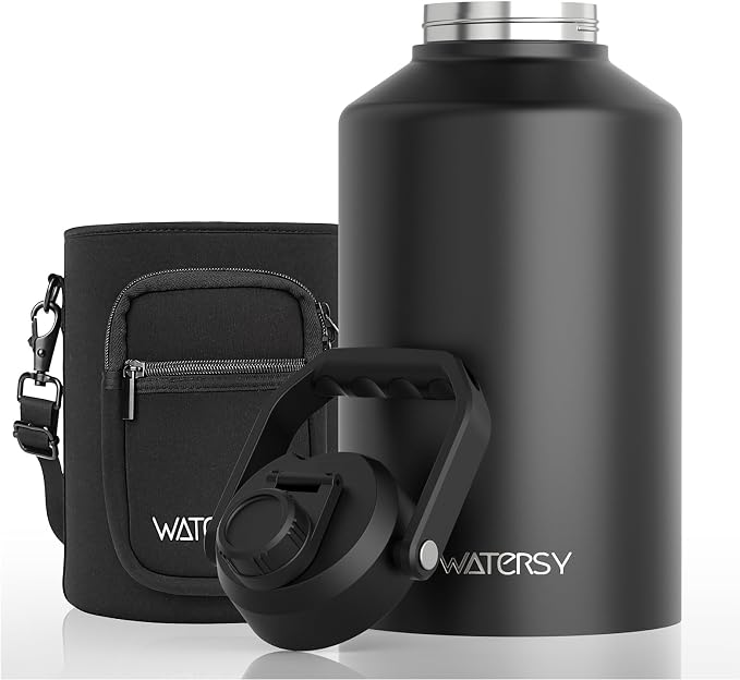 WATERSY 1.5 Gallon Water Bottle Insulated, BPA Free&Leak Proof, 196oz Stainless by Watersy