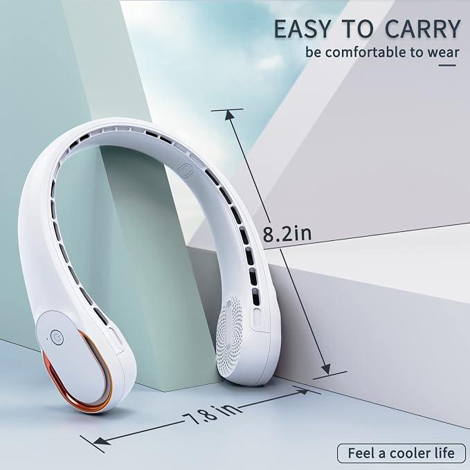 ASNUG Portable Neck Fan, Bladeless Neck Fan, USB Rechargeable Personal Fan - Image 6