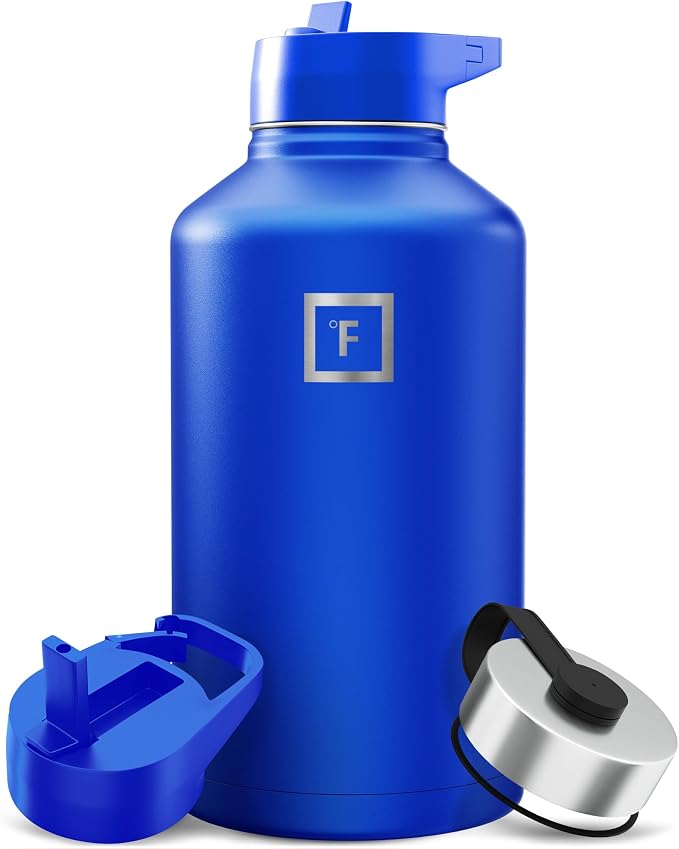 IRON °FLASK Camping & Hiking Hydration Flask - 64 oz Cobalt by IronFlask