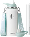 Coolflask Water Bottle with Straw, 32 oz Insulated Metal Water Flask with Straw by Coolflask