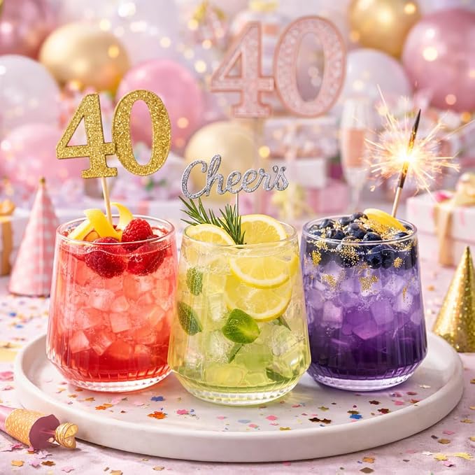 40 count 12 Ounce Ribbed Cups Origami Unbreakable Stemless Plastic Wine - Image 5