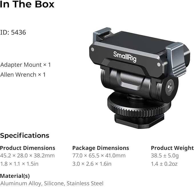 SMALLRIG Cold Shoe Adapter Mount - Image 8