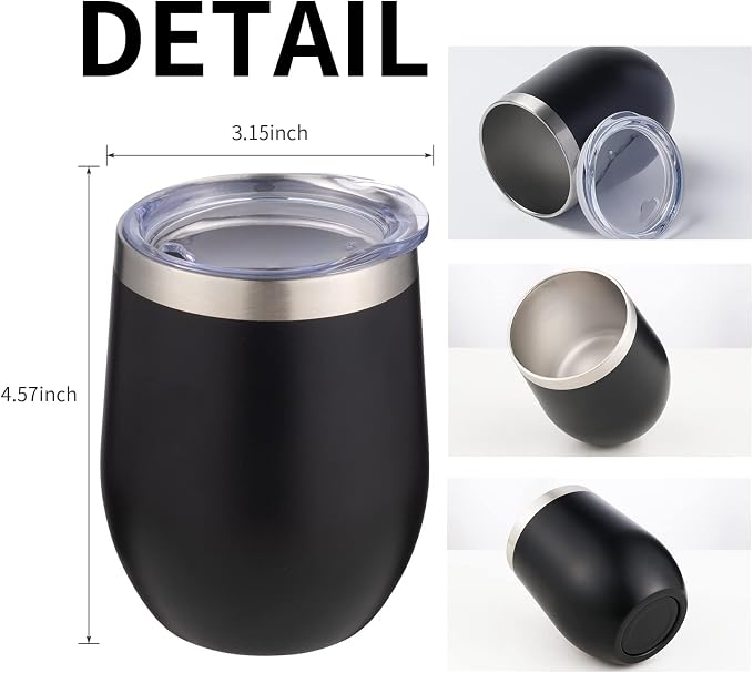 12oz/4 Pack Wine Tumbler Glasses - Image 5