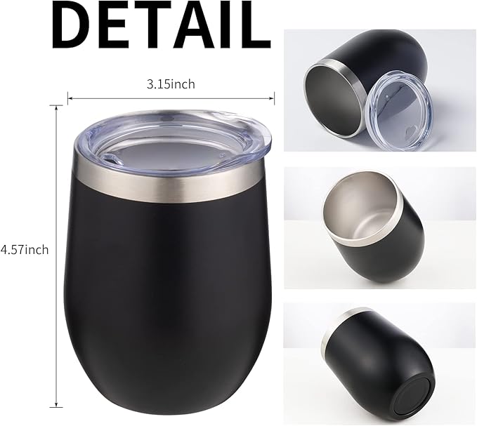 12oz/4 Pack Wine Tumbler Glasses - Image 5