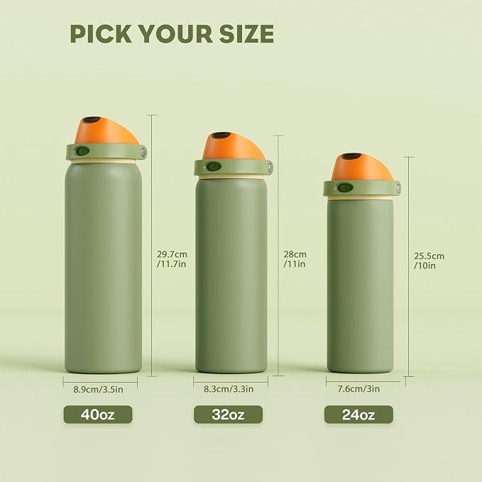 POWCAN 24 oz Metal Sports Water Bottle: 2-in-1 Push-Button Spout & Quick-Flip - Image 8