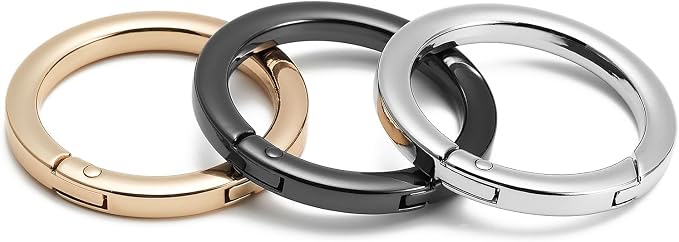 DEVPSISR 4pcs Flat Trigger Spring O Rings, Metal Keychain Ring Round Carabiner - Image 4
