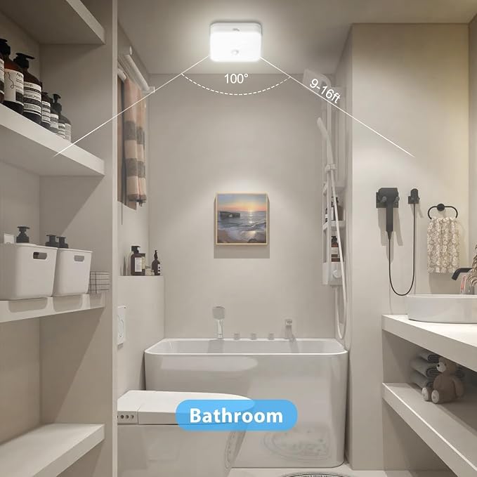 Rechargeable Motion Sensor Closet Light, Rechargeable Battery Operated Ceiling - Image 5