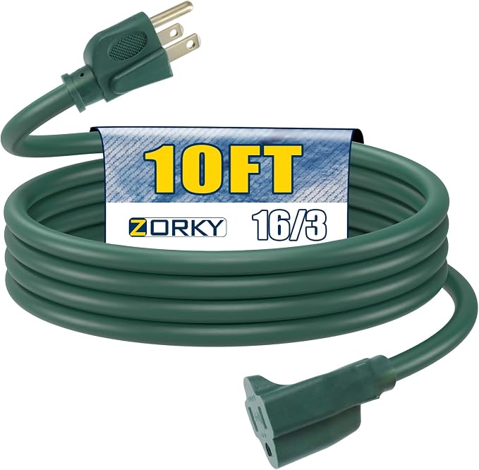 10ft Outdoor Extension Cord for Christmas Decorations by Zorky