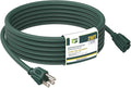 EP 25FT Green Outdoor Extension Cord, 16/3 SJTW Heavy Duty Waterproof, 3 Prong by ENERGYPRO