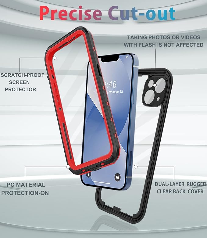 for iPhone 13 Case Waterproof Shockproof Dustproof Full-Body Sturdy - Image 6