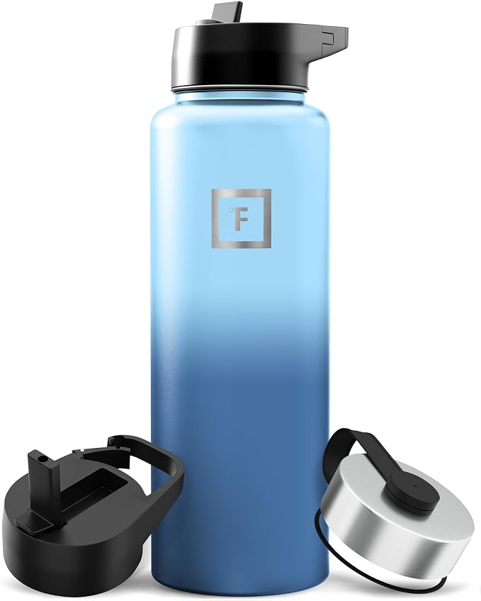 IRON °FLASK Camping & Hiking Hydration Flask - 40 oz Blue Waves by IronFlask