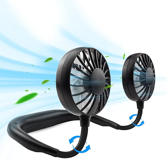 Portable Neck Fan Rechargeable Personal Hand-Free Fan Mini USB Wearable by JUANANIUG