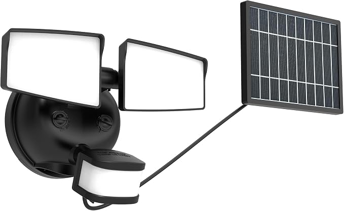 HALO Next Gen Solar-Powered LED Security Floodlight, 2 Head w/Motion Sensing by HALO