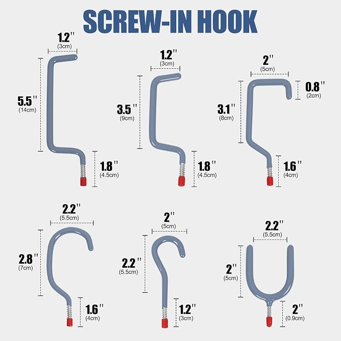 Garage Hooks Heavy Duty, Wall Mounted Steel Tool Hangers - Image 2