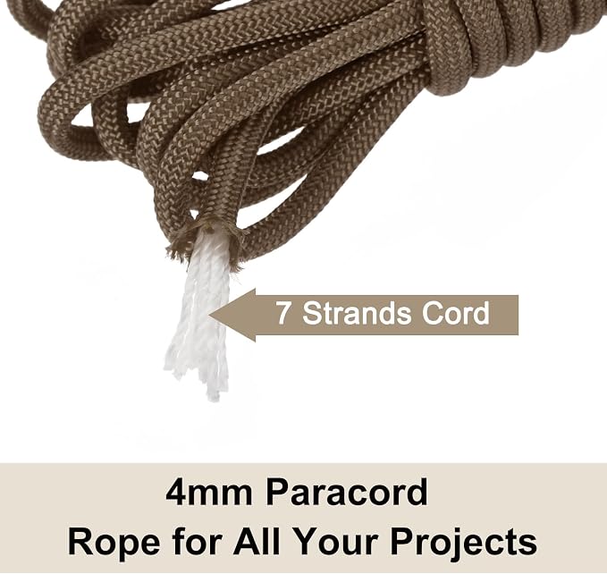 550 Paracord Rope 10ft, 4mm Thin Paracord Nylon Cord 7-Strand Core - Image 5