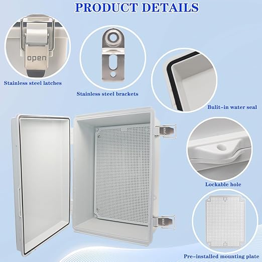 Waterproof Electrical Box with Mounting Plate, IP67 Junction Box Stainless - Image 3