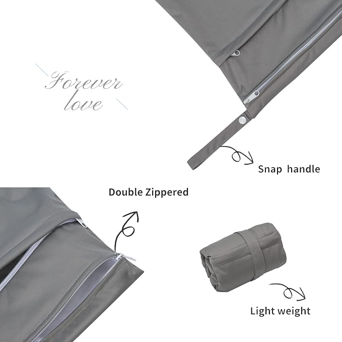 ALVABABY 2pcs Superior Waterproof Wet Dry Bags, Reusable Two Zippered Pockets - Image 2