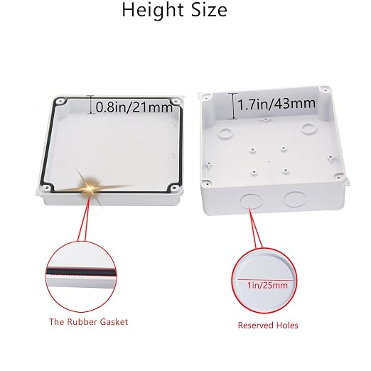 Junction Box, Reserved Holes Electrical Boxes Waterproof IP65 ABS Plastic - Image 4