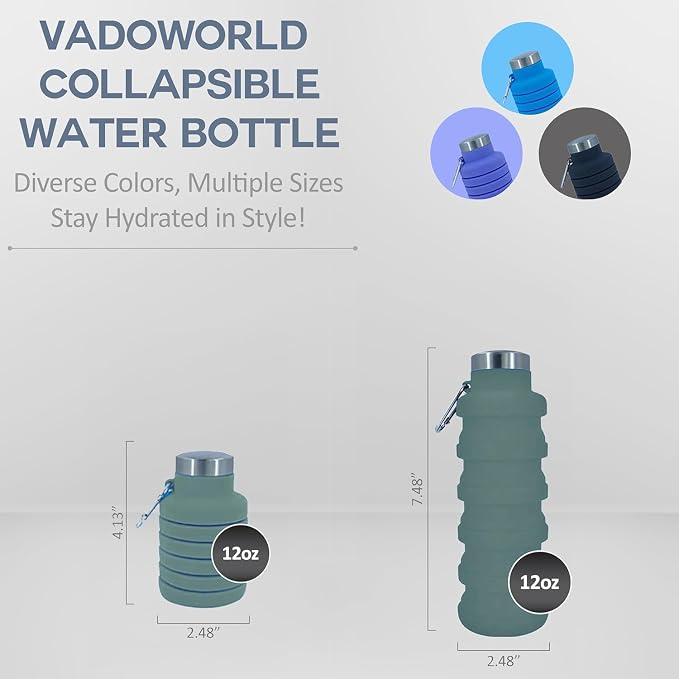 Collapsible Water Bottles 17oz, Odorless BPA-Free Silicone, Leak-Proof Foldable - Image 3