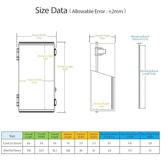 LeMotech Electrical Box, IP67 Waterproof Hinged Cover Stainless Steel Latch - Image 2