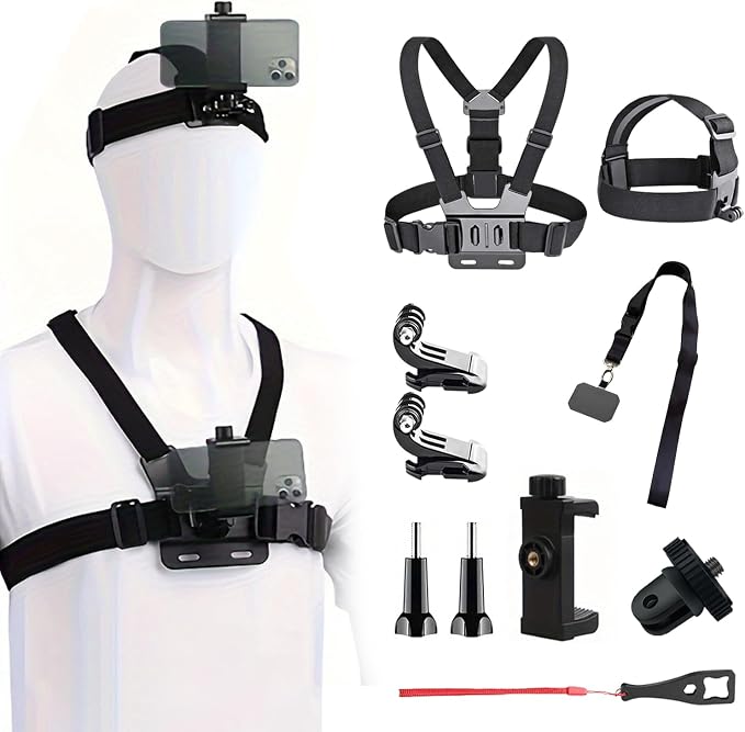 Mobile Phone Chest Strap Harness Mount Head Strap Holder Kit by Unknown