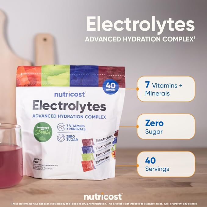 Nutricost Electrolytes Complex, Variety Pack Flavored, 40 Stickpacks - Image 6