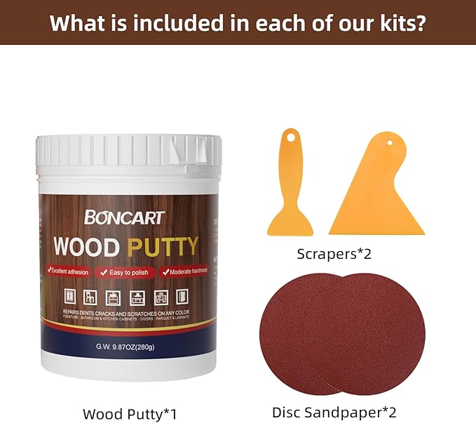 BONCART Wood Filler, Wood Putty, Wood Filler Paintable, Wood Repair Putty - Image 6