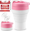 Protein Shaker Bottle Pink Collapsible by Unknown