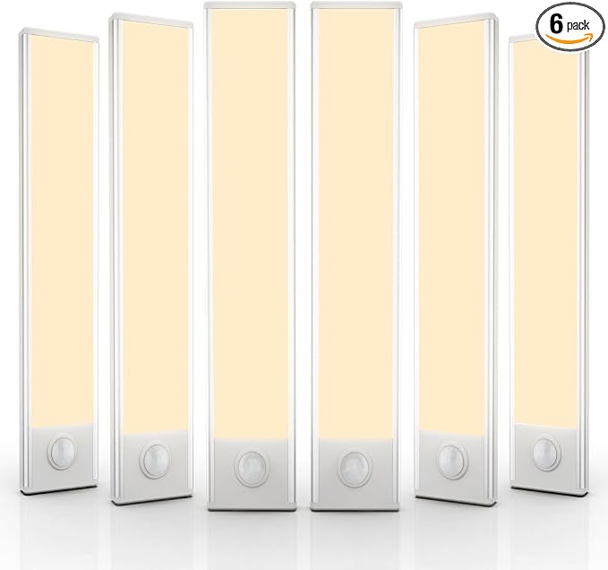 6 Pack Under Cabinet Lighting Wireless, 50 LED Rechargeable Battery Motion by BuyNow
