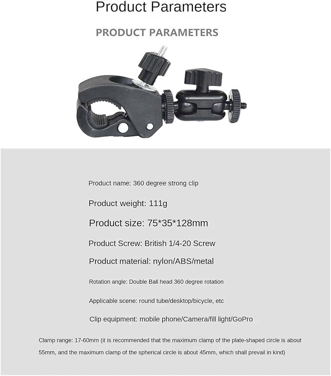 Phone Holder with Clamp，Cell Phone Holder Mount Clip - Image 6