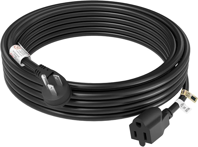FIRMERST 1875W 15 Feet Extension Cord 14 AWG 15A Flat Plug Black by FIRMERST