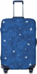 Travel Luggage Cover with Airplane & Route Pattern, Suitcase Protector by XBFCDN