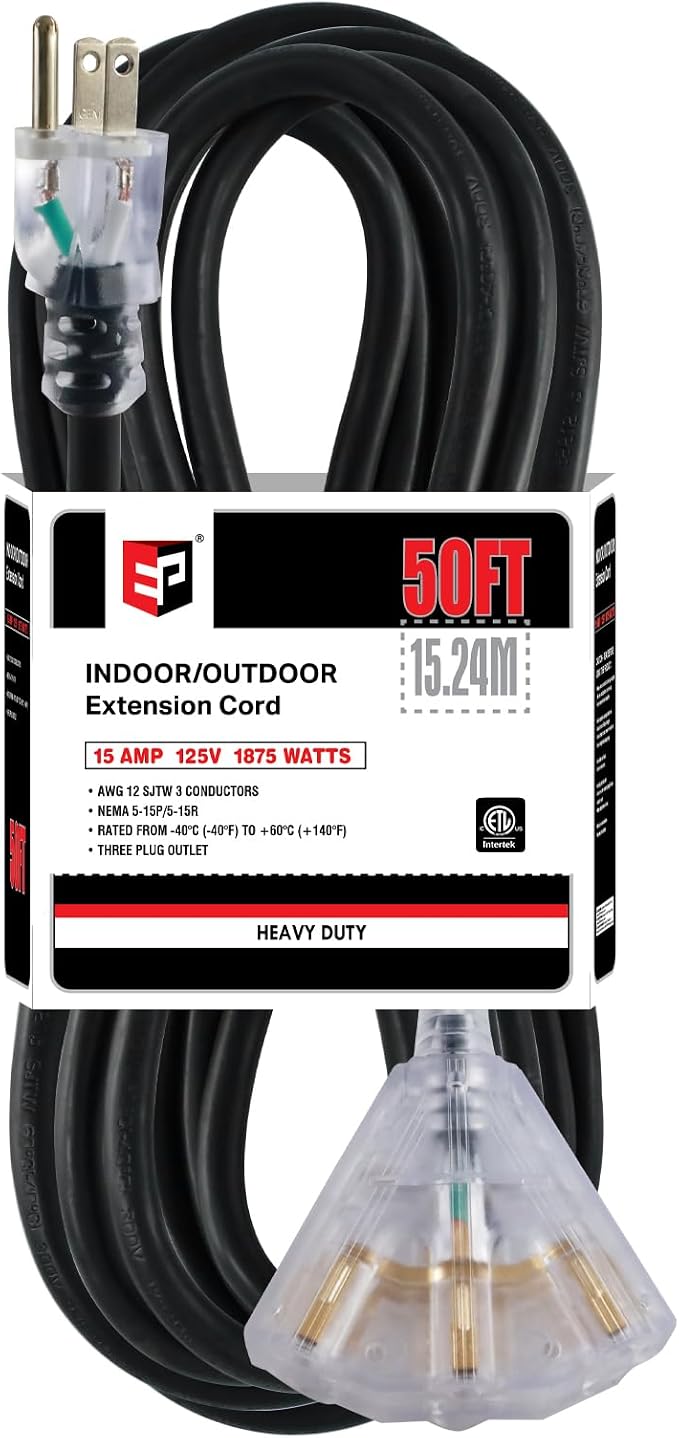 EP 50 Ft Lighted Outdoor Extension Cord by ENERGYPRO