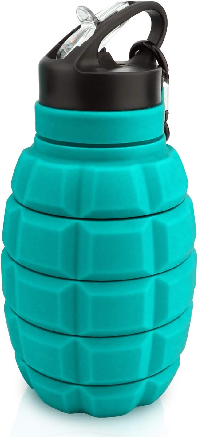 QiCheng&LYS 19.5oz Collapsible Travel Water Bottle, Reuseable BPA Free Silicone by QiCheng%26LYS