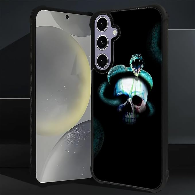 for Samsung Galaxy S24 S25 Case, Skeleton Winding Snake Pattern Graphic Design - Image 6