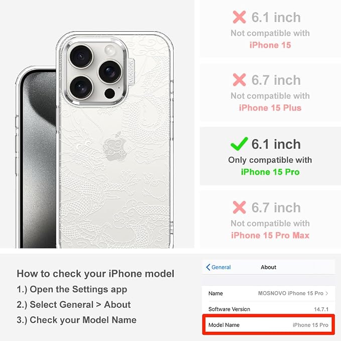 MOSNOVO Case for iPhone 15 Pro - Image 2